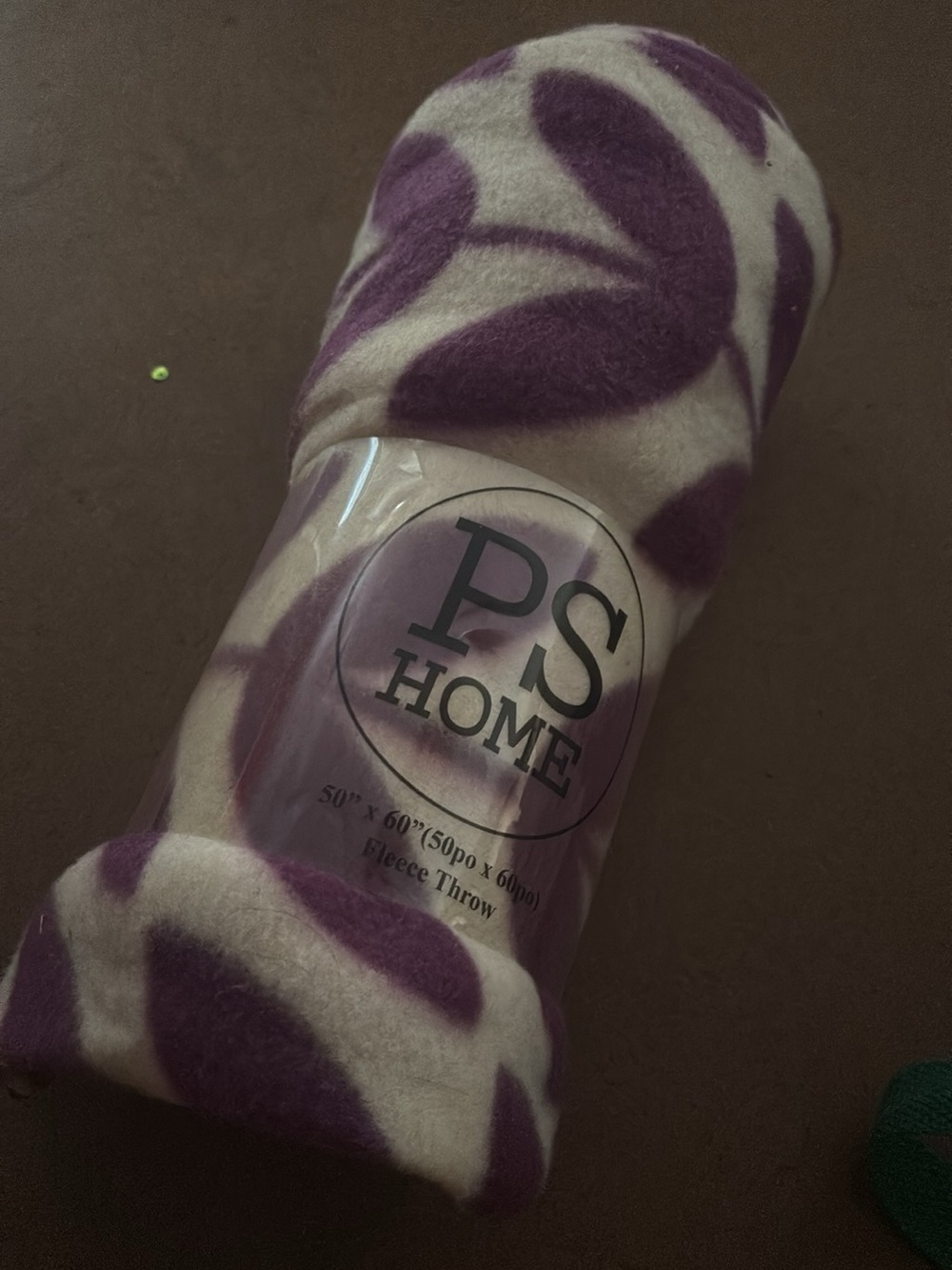 PS Home Purple & White Fleece Throw Blanket